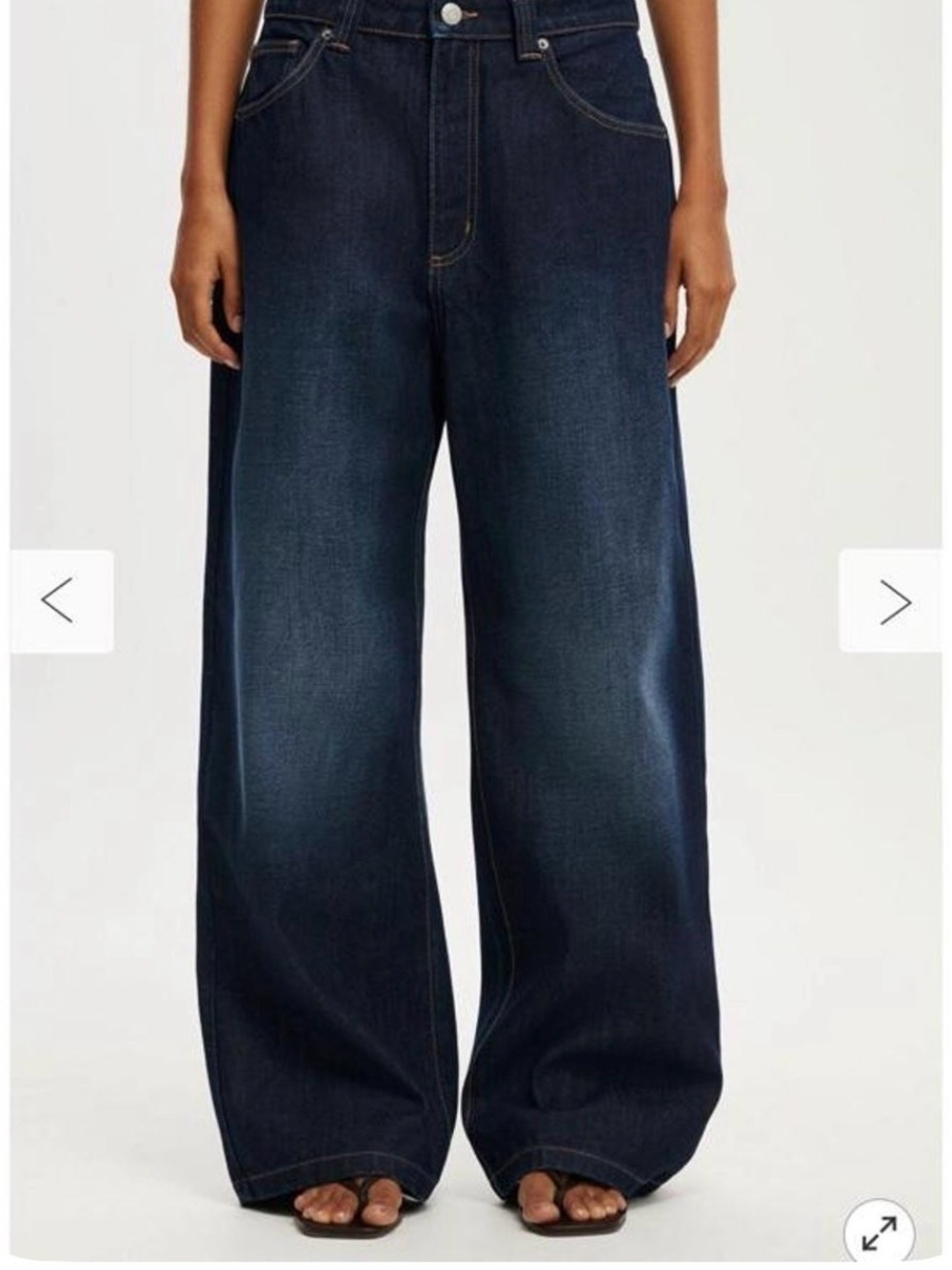 Wide Leg Dark Wash Women’s Jeans - Dark Blue